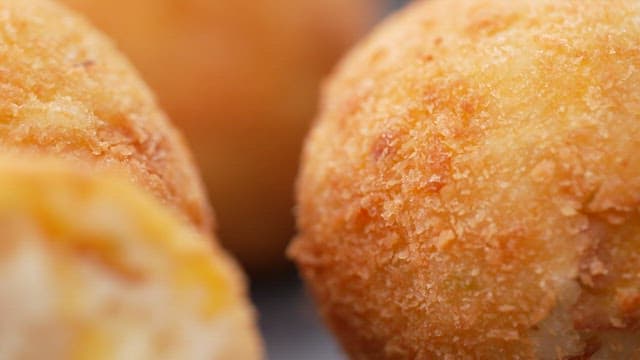 Crispy arancini with bamboo shoots