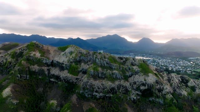 Aerial View of a Ridge at Dusk