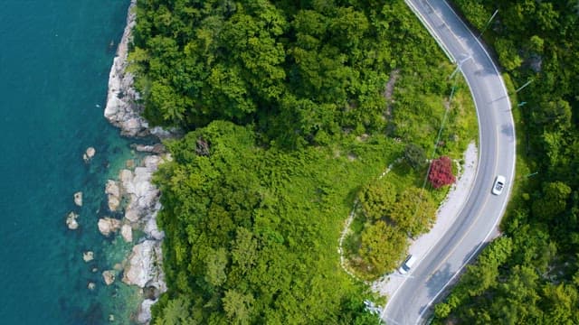 Car on Coastal Road