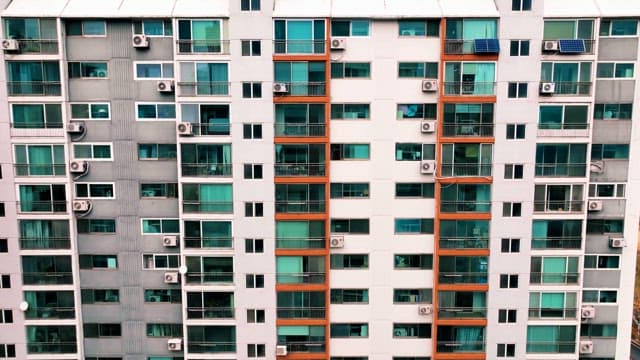 Highrise Apartments in the City next to a River