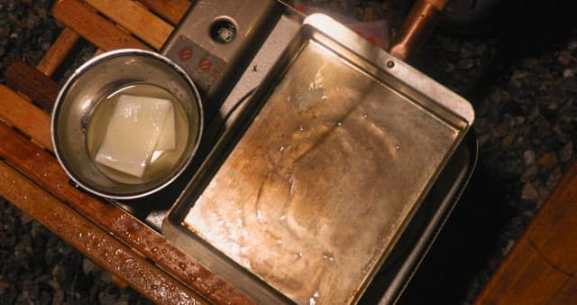 Cooking Preparation on a Camp Stove