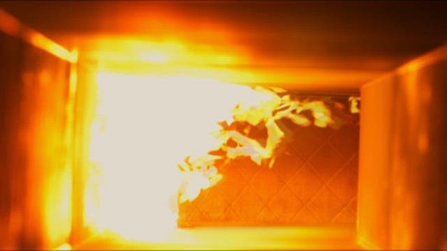 Flames Rising Intensely in an Enclosed Space