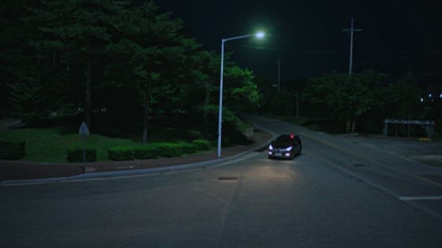 Quiet Streets at Night with Car Passing