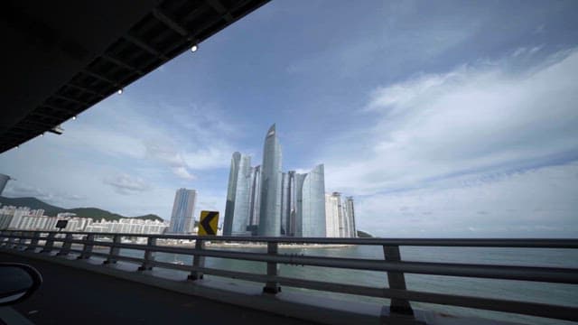 Skyscrapers Viewed from a Moving Vehicle