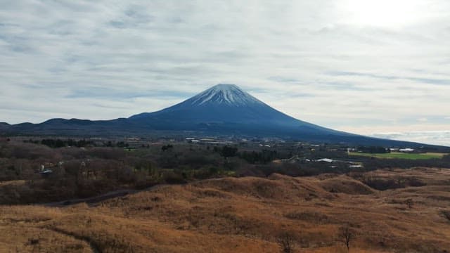 Vast landscape with a majestic Mount Fuji