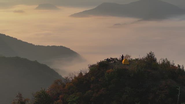Camping on a Cloudy Mountain Top