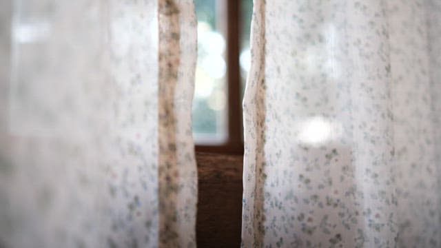 Sunlight Filtering Through Sheer Curtains