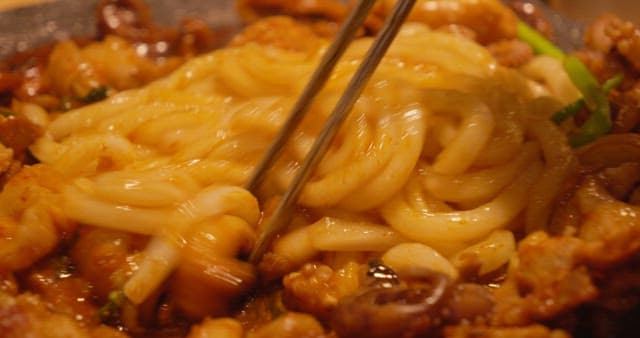 Stir-Fried Octopus and Plump Udon Noodles