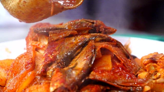 Sauce Poured Over Deliciously Cooked Fish