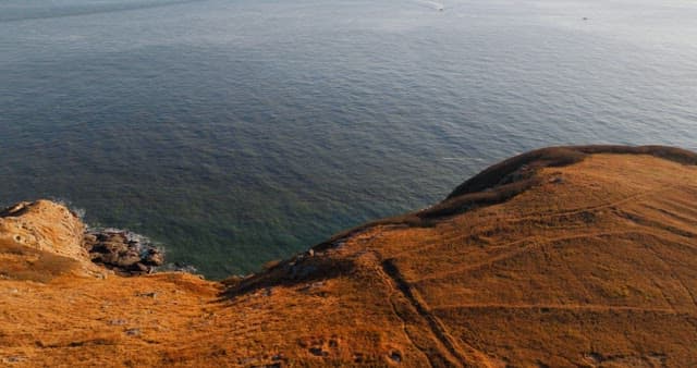 Serene Coastal Landscape with Hills and Sea