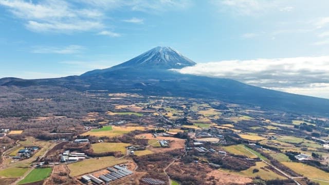 Vast landscape with a majestic Mount Fuji