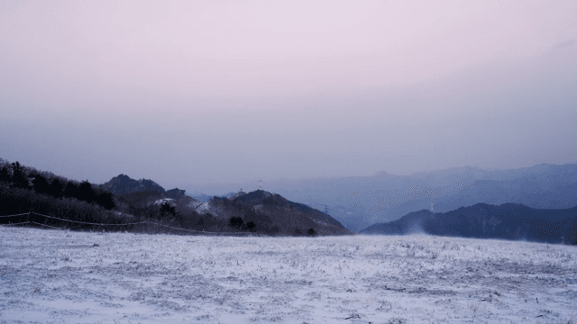 Snowy Hill Landscape at Twilight