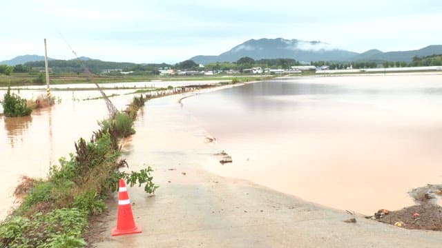 Flooded rural area with overcast skies