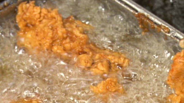 Fried Chicken Cooking Process in Hot Oil