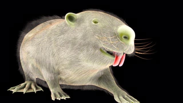 Computer graphic images schematizing body structure of a nutria