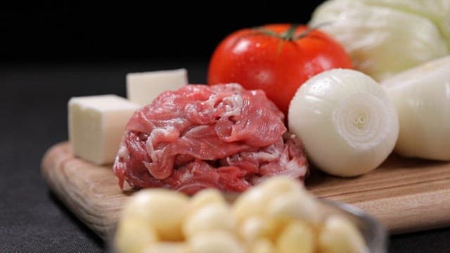 Fresh ingredients prepared for cooking