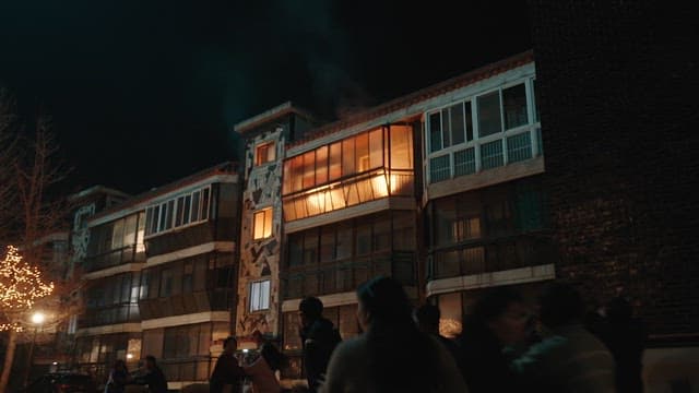 House on Fire at Night