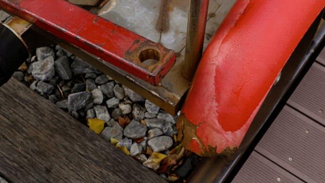 Rusty and worn industrial object