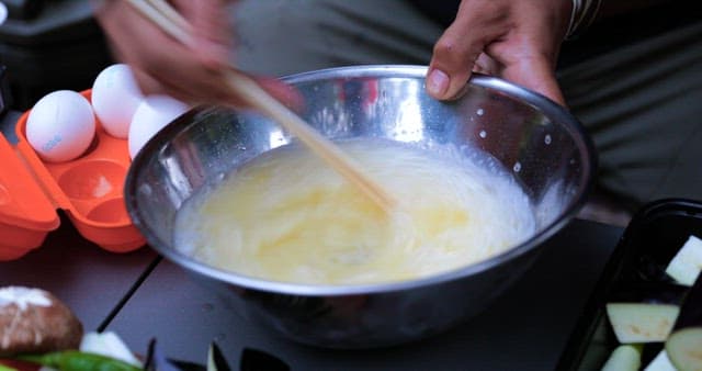 Whisking Eggs in a Bowl for Cooking