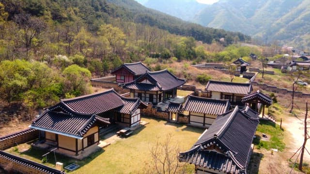 Traditional Korean houses in a rural area