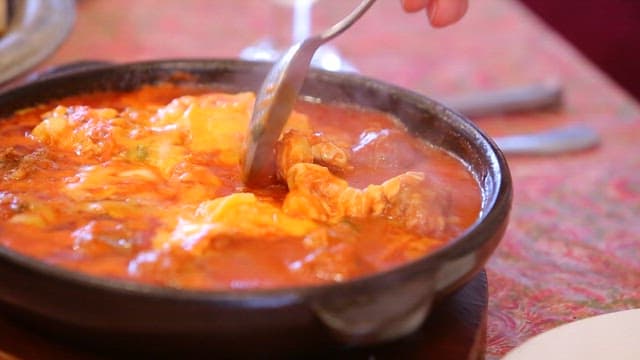 Spoonful of appetizing beef kofta