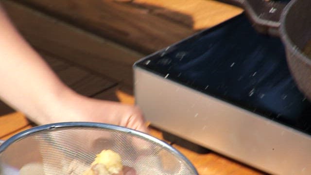 Freshly fried webfoot octopus tempura on a plate