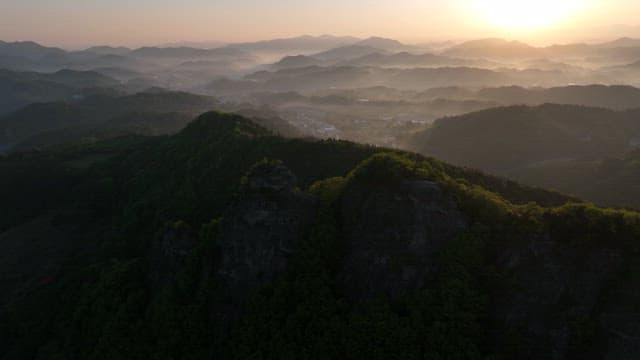 Dawning Sky and Majestic Mountains