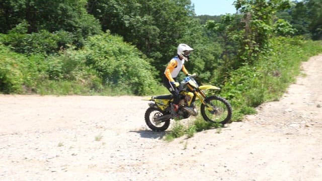 Off-Road Motorcycle Adventure in the Woods