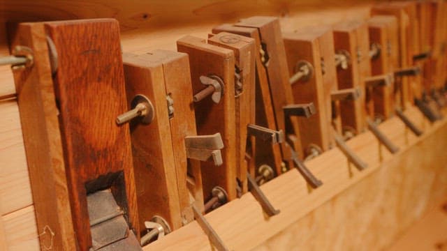 Woodworking Tools with a Sense of Time on a Shelf