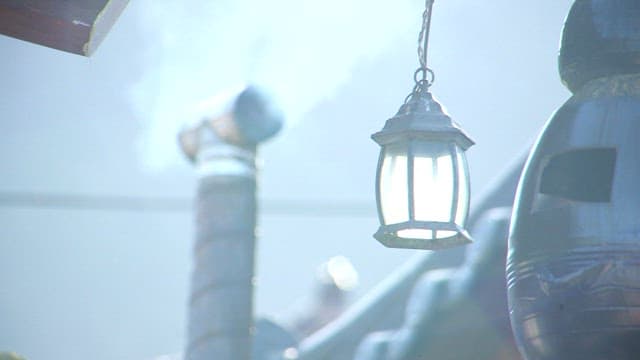 Lantern and chimney with smoke