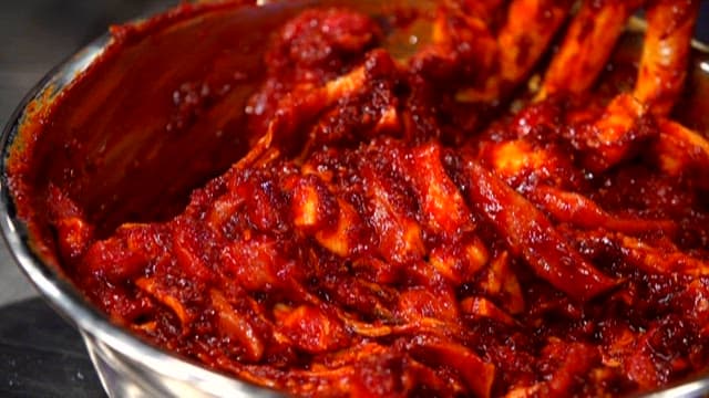 Preparing Spicy Marinated Cooking