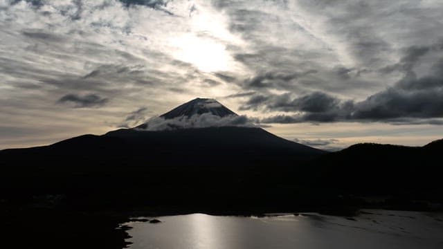 Serene Mount Fuji with a lake at sunrise
