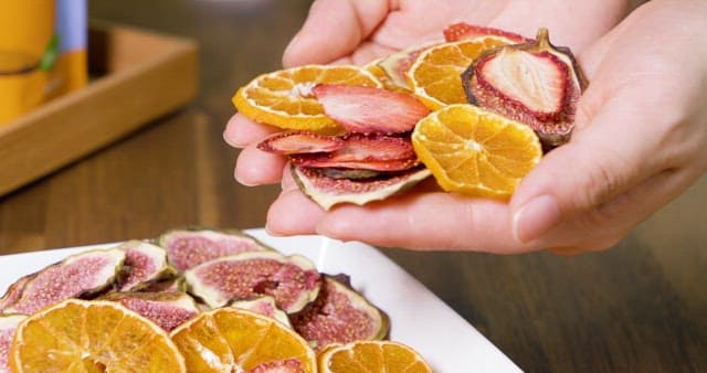 Preparing Slices of Dried Fruits for Snacking