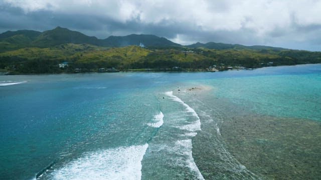 Coast Bordering the Attractive Aquamarine Sea