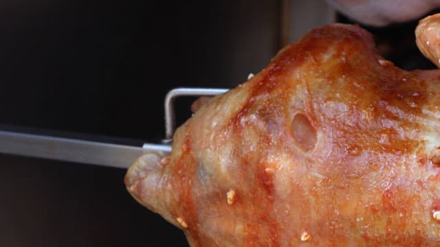 Rotisserie Chicken prepared outdoors