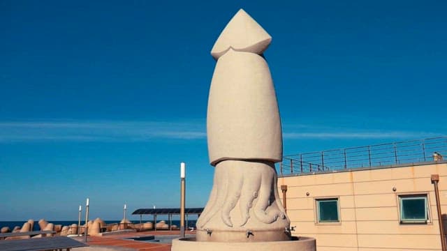 Sculpture of a Squid in an Urban Square