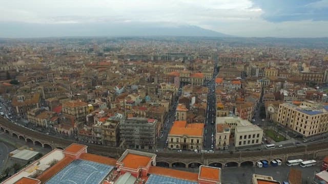 View of the densely built city of Sicily