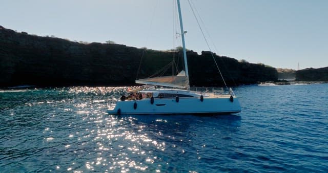 Sailing Yacht Navigating Sparkling Waters
