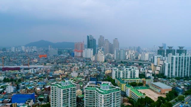 Cityscape Filled with Buildings of Various Shapes