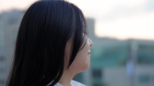 Woman getting some fresh air outdoors