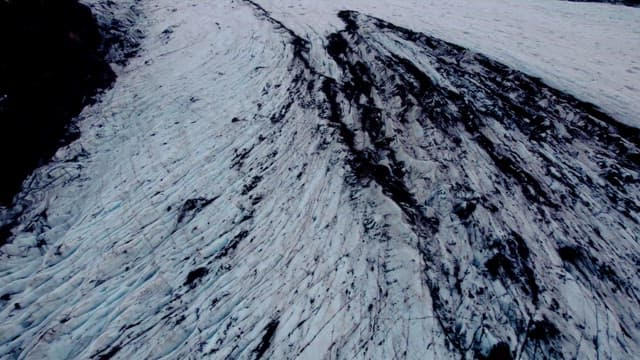 Vast glacier stretching across a mountain