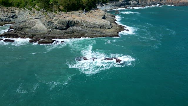 Rocky Coastline with Waves