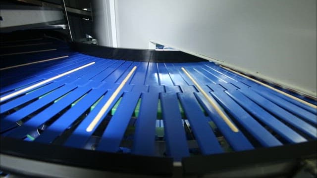 Chocolate production line moving on a conveyor belt