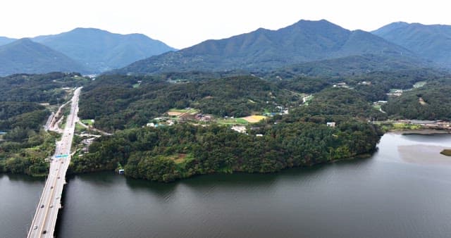 Scenic view of mountains and a river