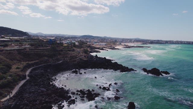 Coastal landscape with turquoise sea