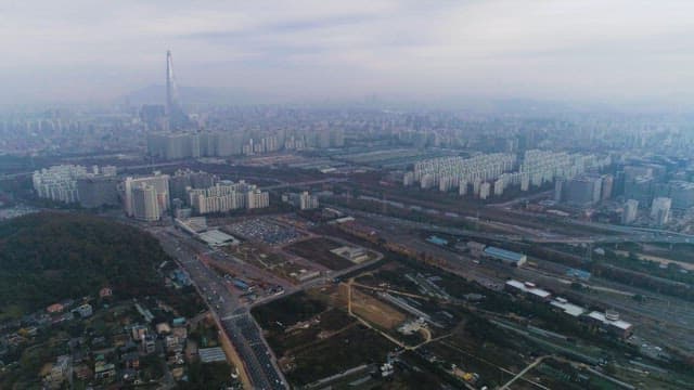 Busy Cityscape at Dusk