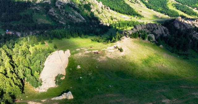 Mountainous landscape with lush greenery