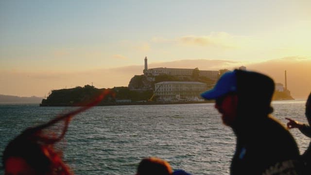 Sunset View of Historic Island from Water