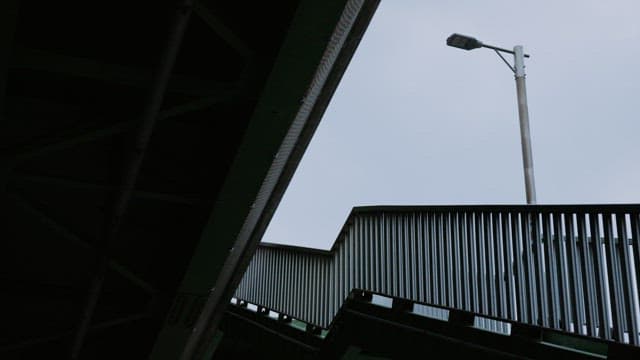 View of a streetlight and building structure