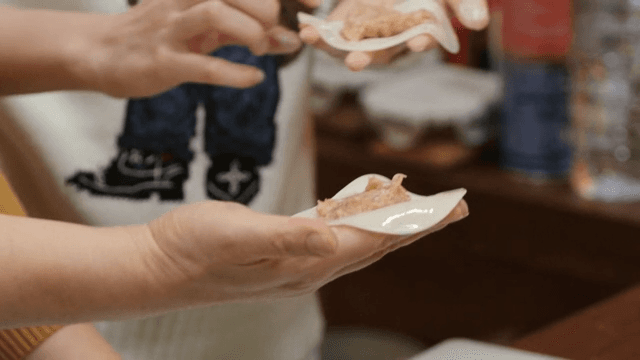 Making dumplings with fresh ingredients